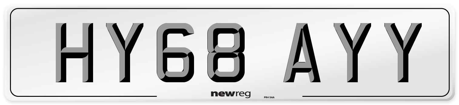 HY68 AYY Number Plate from New Reg